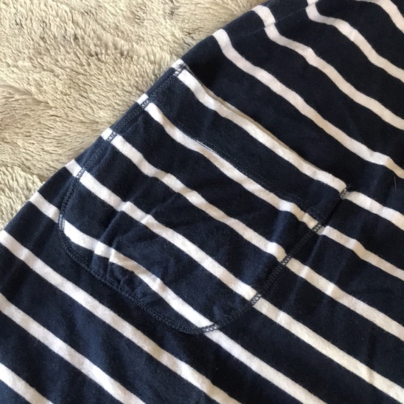 Hollister nautical stripe dress M navy white v-neck ruffle cross back sundress - Picture 4 of 6